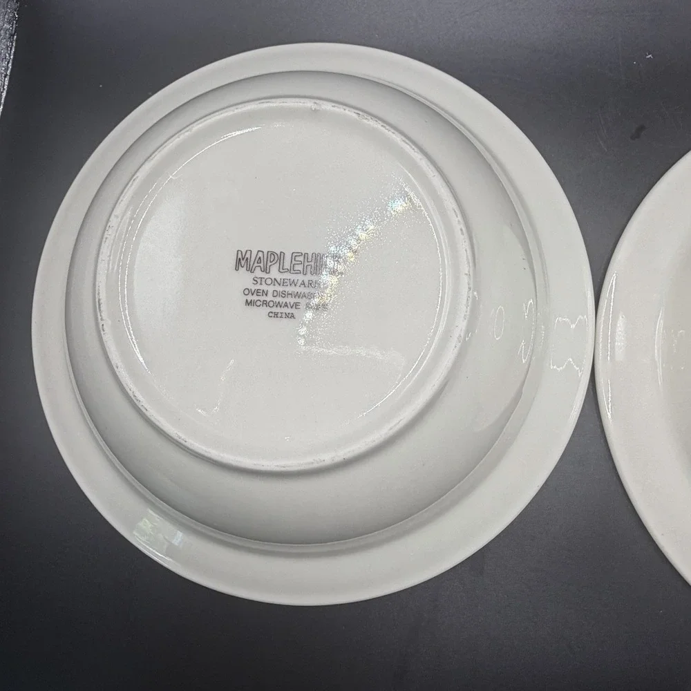 Maplehill Harvest Fruit Stoneware Cereal/salad Bowls Set/4 Vintage
